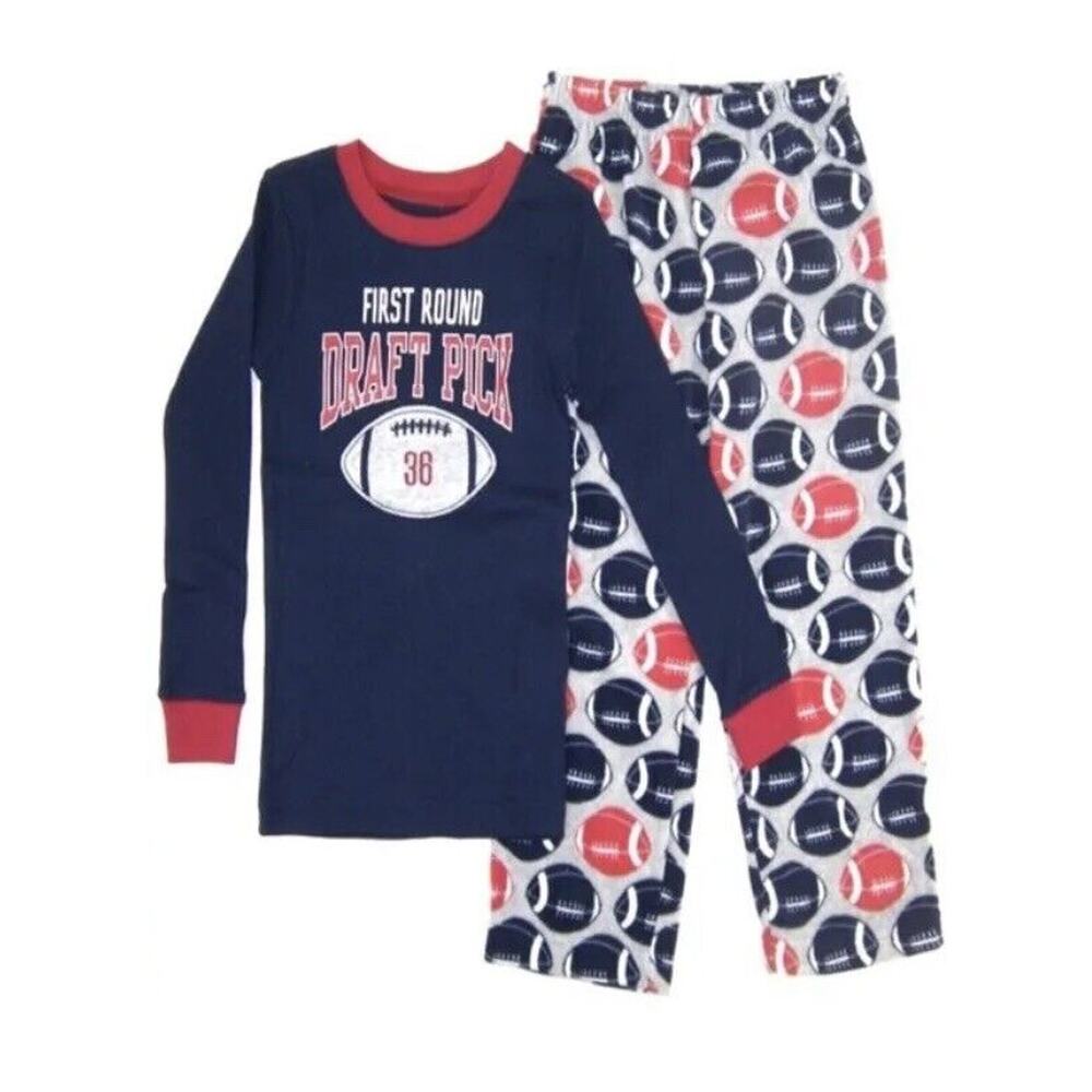 FIRST ROUND DAFT PICK 2 Piece Cotton & Fleece Pajama Set Pjs Sleep Football 6